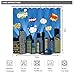 Superhero Shower Curtain Panel Buildings Cityscape City Cartoon Fabric