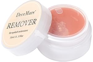 DeceMars Lash Gel Remover Dissolves Powerful Cream Low Irritation Eyelash Extension Glue for Sensitive Skin 15ml (Peach Flavo