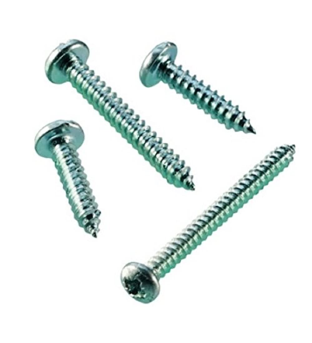 Merriway BH02643 (20 Pcs) Hardened Cross Head Pozi Pan Head Self Tapping Screw, 10 x 1-1/4 inch Bright Zinc Plated - Pack of 20 Pieces