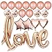 Simona Micah 40 Inch Rose Gold Love Balloons Kit Valentines Day Decorations and Gift for Him or Her Rose Gold Foil Heart Balloons Decorations