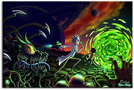 alicefen Home Decorative Cartoon Role Painting Canvas Printed Modern Poster Rick And Morty Wall Art Picture For Living Room Modular Frame50*70Cm-No Frame