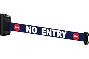 CROWD CONTROL CENTER Magnetic Retractable Wall Barrier - Temporary Crowd Control Tool For Safety Queue Solution - 120" Belt Length Coverage with Strong Magnets by VIP Crowd Control (120" No Entry)