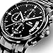Olmeca Men's Watch Fashion Luxury Wrist Watches Analog Quartz Waterproof Chronograph Watch for Men Stainless Steel Band Black Watch 0826-QHYDgd