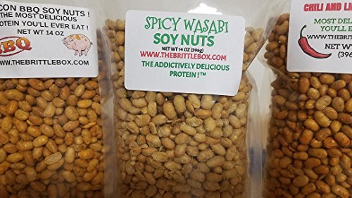 Soy Nuts Signature Flavored 3 pack Combo Wasabi Bacon BBQ and Chili Lime