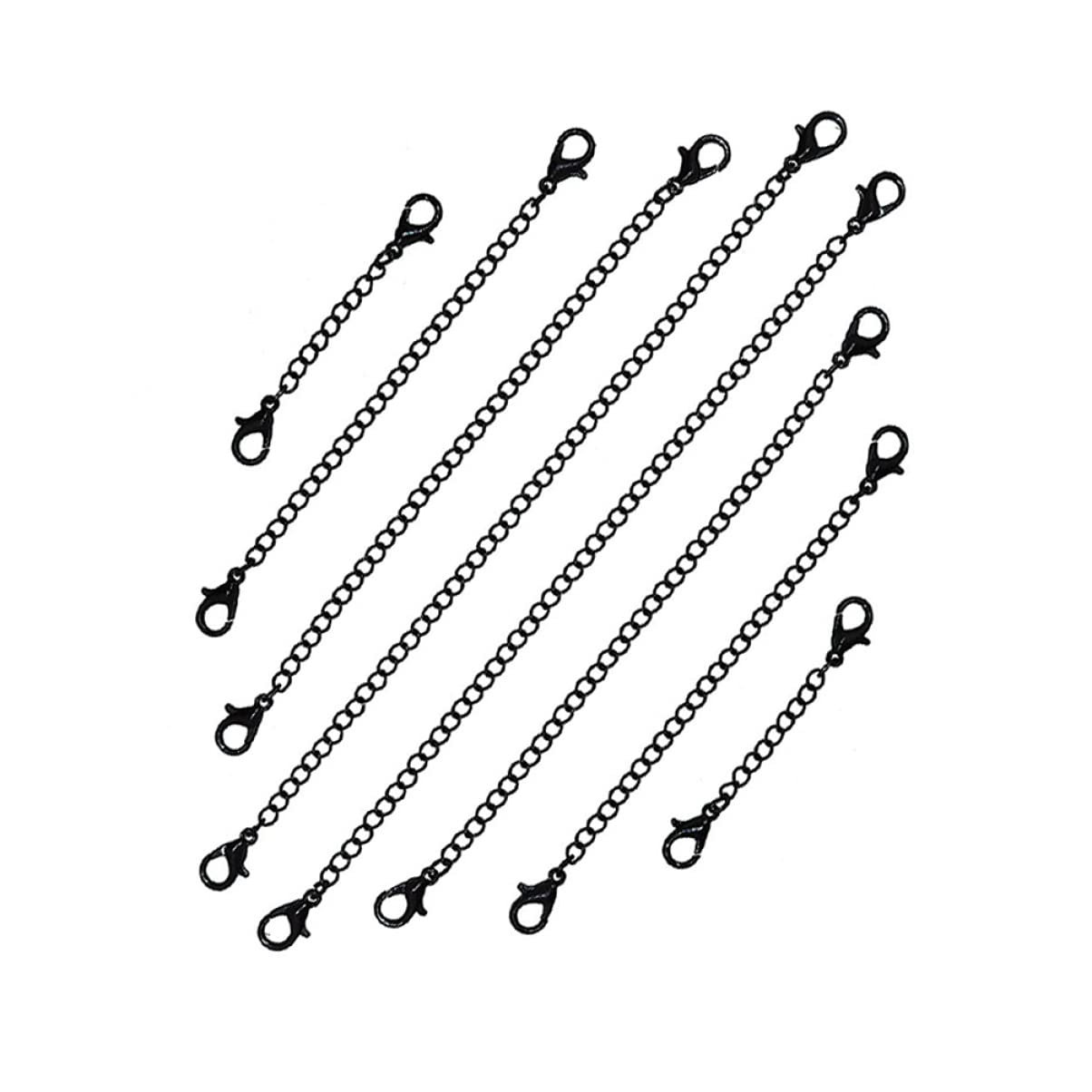 STOBOK DIY Supplies Findings Making Jewelry Steel Clasps for Extenders + Extender Stainless Necklace with Bracelet Clasp Crafts and Black Chains Anklet Chain Extension Extention