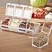 SHSYCER Clear Seasoning Box Acrylic Seasoning Storage Clear Spice Organizer Salt and Sugar Container Condiment Holder Container Spices, with 4PCS Plastic Spoons