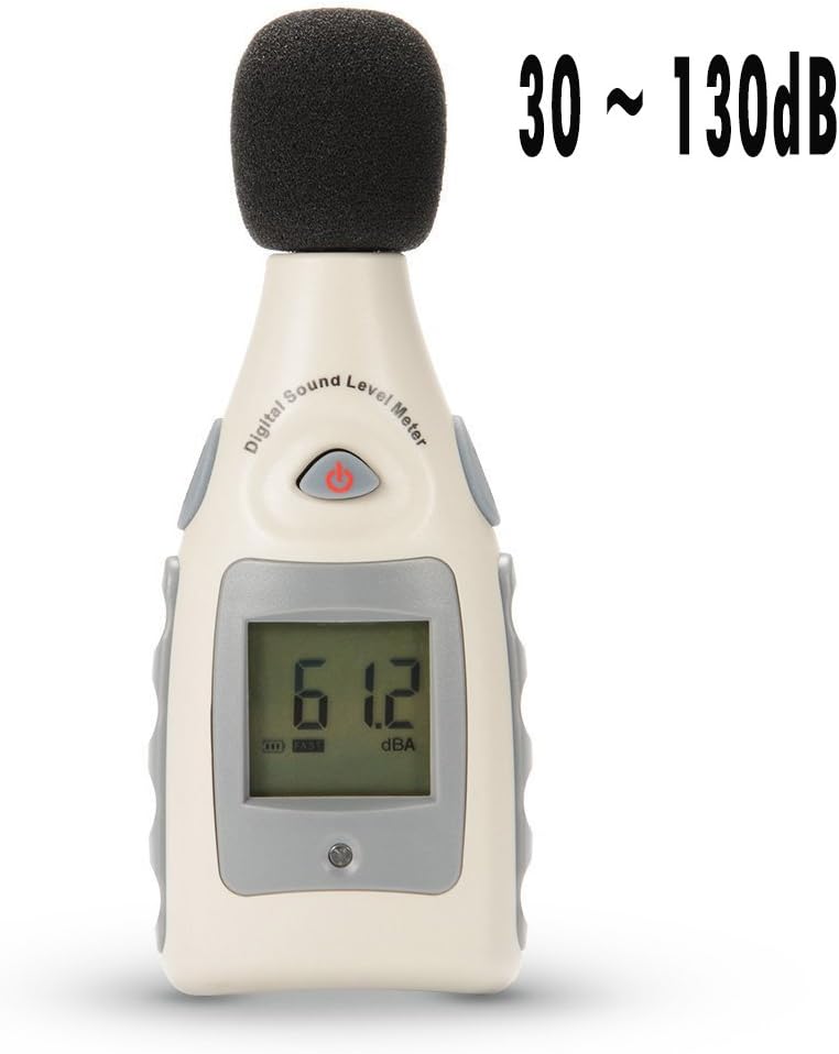 XSMeterHouse Upgraded Version Ddigital Sound Level Meter Decibel Measuring with High dB Value Noise Alarm Set,Hand-held LCD Backlight and Tripod Thread 9V Battery Included