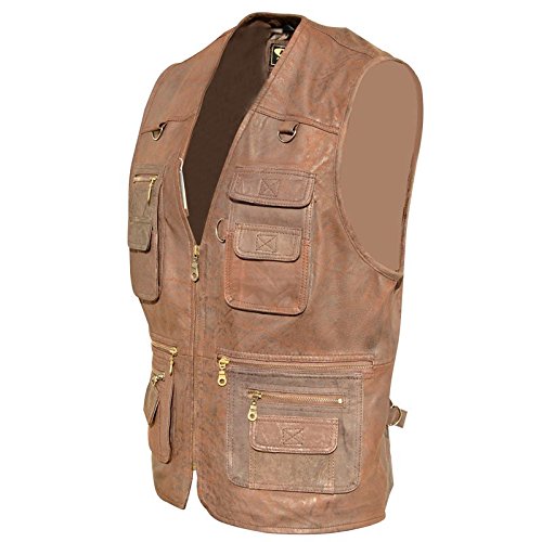 lederweste braun herren