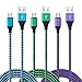 Android Charger Cable, FiveBox 3-Pack 6ft Micro USB Cable Cord Braided Fast Charging Phone Charger for Samsung Galaxy J3 J7 S6 S7 Edge, Tablet, LG stylo 2/3 LG G3 G4 V10 K20 Plus, Blu, Kindle Fire 7 8