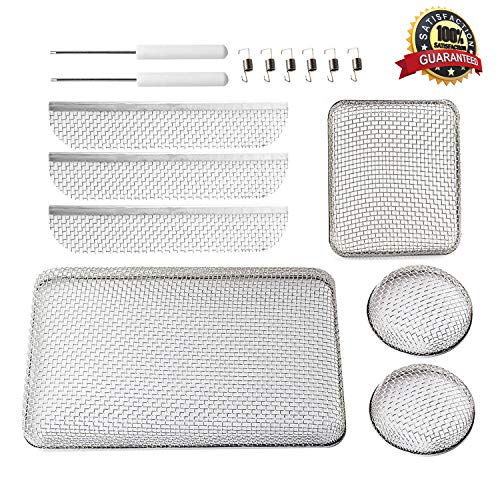 RV Furnaces Bug Screen, Heavy Stainless Steel Mesh Flying Insect Screen with Installation Tool, 8.1" x 1.5" & 2.8'' x 1.3'' & 8.5" x 6" x 1.3" & 4.5'' x 4.5'' x 1.3'' RV Heater Vent Screen (7 Packs)