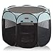 Pet Playpen for Indoor Cats and Small Dogs - 23” Tall x 30” Wide - Claw-Proof Mesh, Thick Zippered Foldable Pet Playpen - Travel Cat Kennel/Cat Crate with 10 Second Setup - Animal Playpen (Slate Gray)