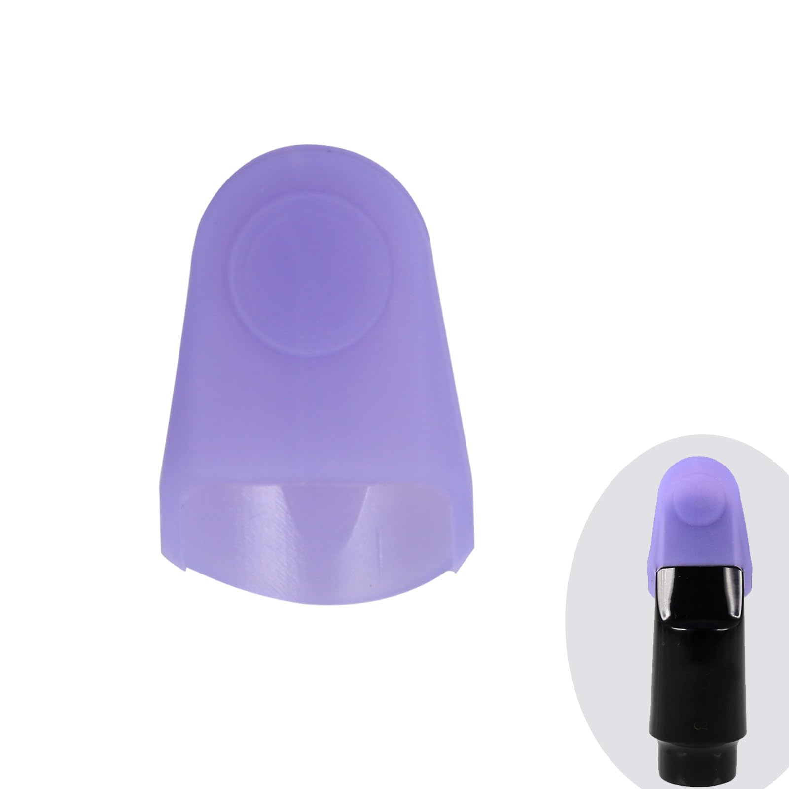 Silica Gel Mouthpiece Cap Durable Mouthpiece Protector for Soprano Saxophone Sax Mouthpiece Protective Cap(Purple)