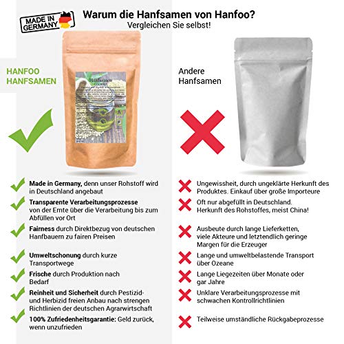 BIO Hanfsamen geschält 1kg aus Deutschland vom deutschen Biofeld - Zusatz für Smoothie, Müsli und Eis – Bild 4
