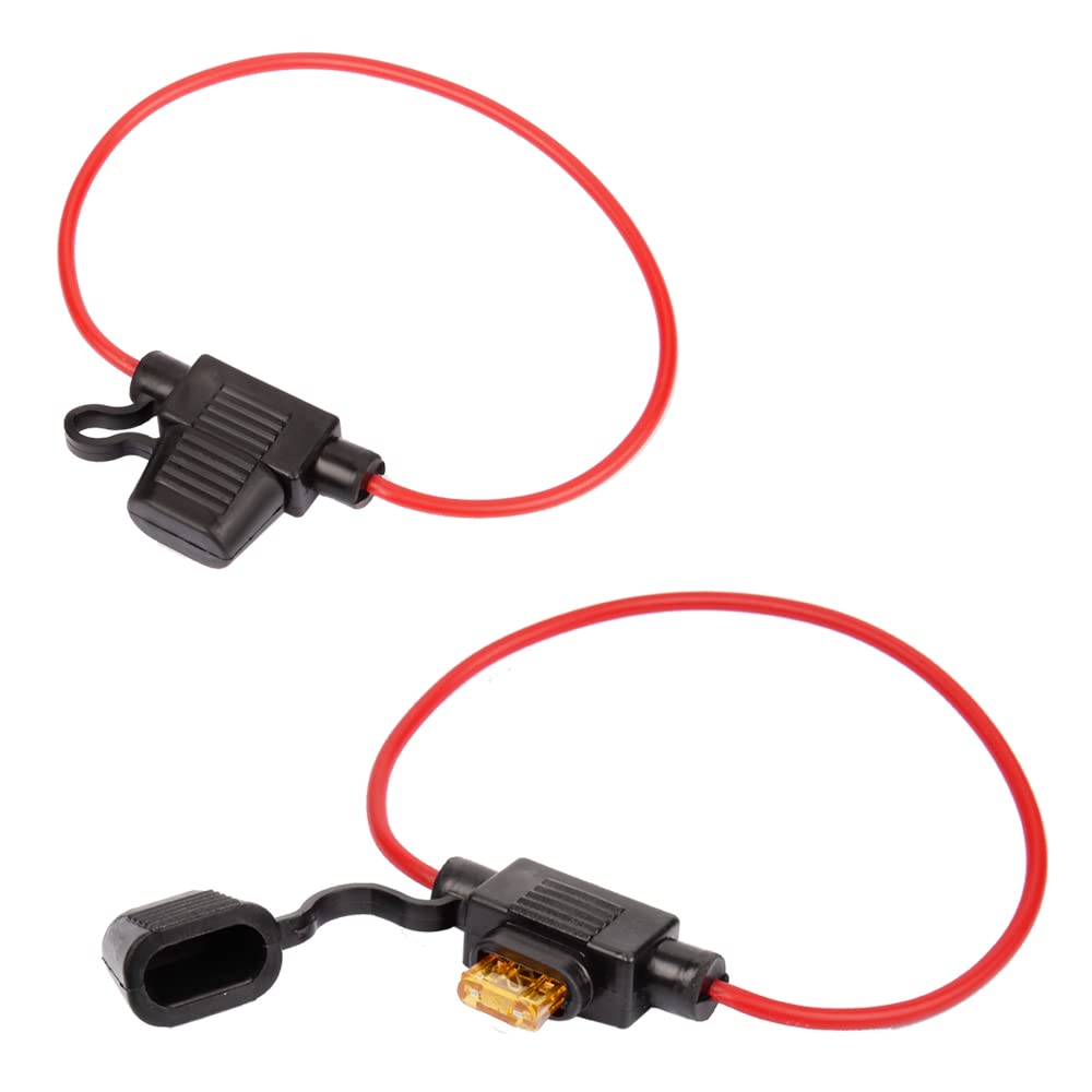 HUIQIAODS 2 Pack Mini Blade Fuse Holder 18 Gauge