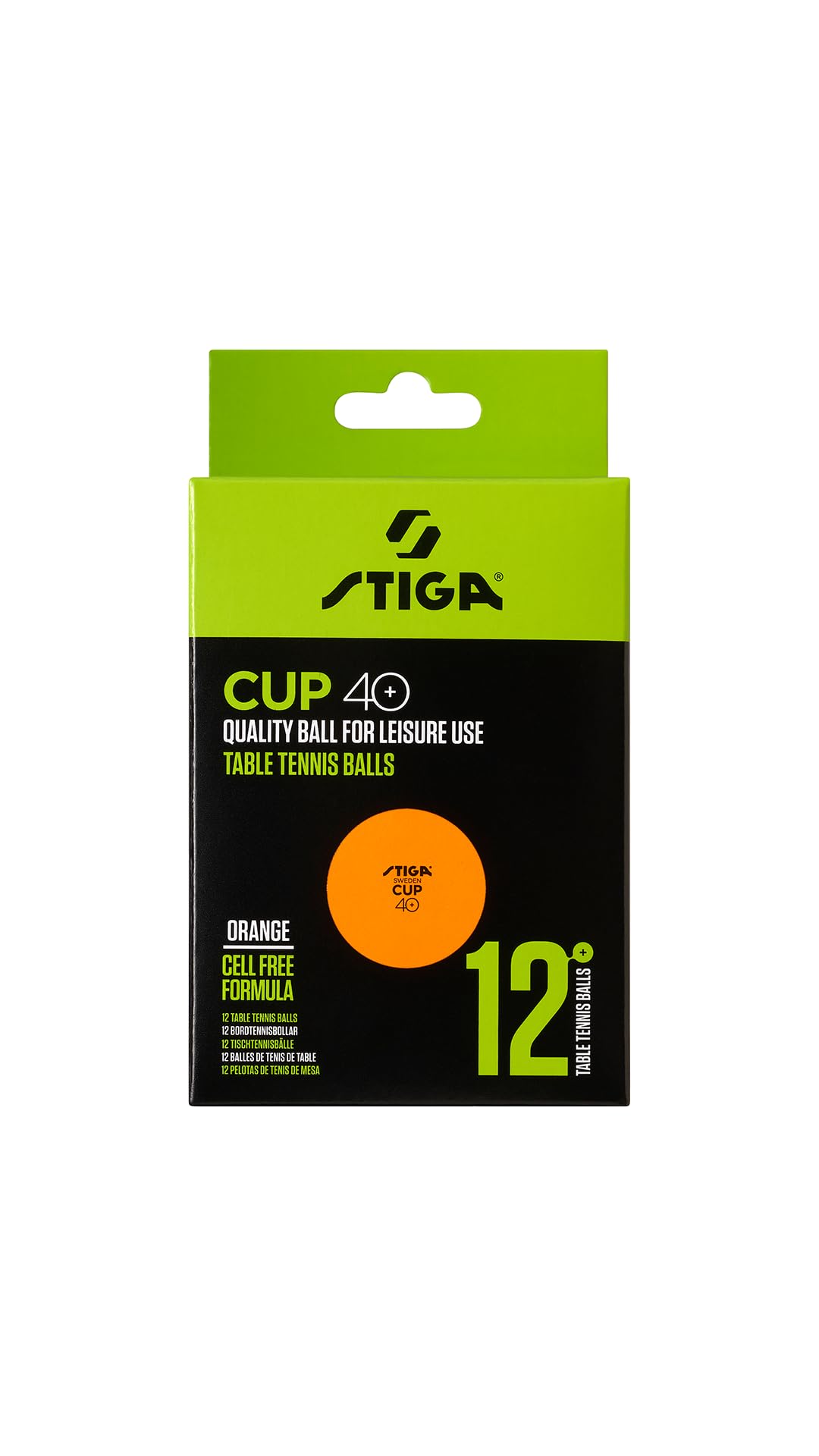 Stiga Table Tennis Balls Cup 40+ ITTF-Approved - Pack of 12 - Orange