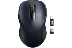 Trueque Wireless Mouse for Laptop, 2.4GHz Ergonomic Computer Mouse with Back & Forward Buttons, 3 Levels Tracking Speed, 6 Buttons, Optical USB Cordless Mice for Windows Chromebook MacBook PC (Gray)