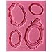 Funshowcase Sugarcraft Vintage Oval Mirror Frames Silicone Mold