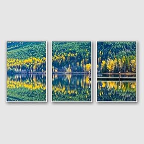 Framed Canvas Wall Art for Living Room, Bedroom Beautiful Nature Norway Landscape Canvas Prints for Modern Home Decoration Ready to Hang - 16"x24"x3 Panels