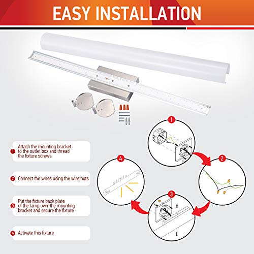 OSTWIN 36" (2 pack) LED Bathroom Wall Sconce Lighting Fixture, Bathroom Vanity Light 30W (150 W Repl) 5000K Day Light, 2200Lm,Vertical or Horizontal Tube, 160⁰ Beam Angle ETL and Energy Star Listed