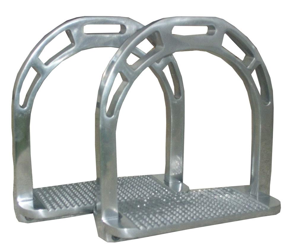 Amesbichler Silver Aluminium Stirrups Aluminium Extra Light 6 Inch Tread