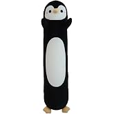 Somao Penguin Plush Pillow - 23.6 Inch Long Stuffed Animal, Ultra Soft Cuddle Pillow for Kids &amp; Adults, Huggable Penguin Toy Gift for Birthday, Christmas, Valentine's Day (Black)