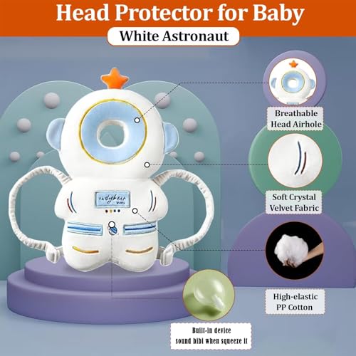 Bambebe Head Protection for Babies Soft Anti-Fall Pillow Child Head Protector Children Adjustable Backpack Head Saver Babies Helmet First Steps Backpack Anti-Fall Children (Astronaut)