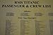 Titanic Passenger List Document 23 x 29