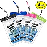 ZEINZE Waterproof Case Universal Waterproof Phone Bag Pouch Drg Bag for Iphone 6 6S 7 Plus 5 5S 5C Galaxy S8 S7 S6 S5 S4 Note 5 4 3 Google Pixel HTC LG SONY MOTO Devices Up to 6” 4 Pack