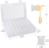 Epesl Embroidery Floss Organizer 24-Grid Box with 40 Bobbins & Stickers view 2
