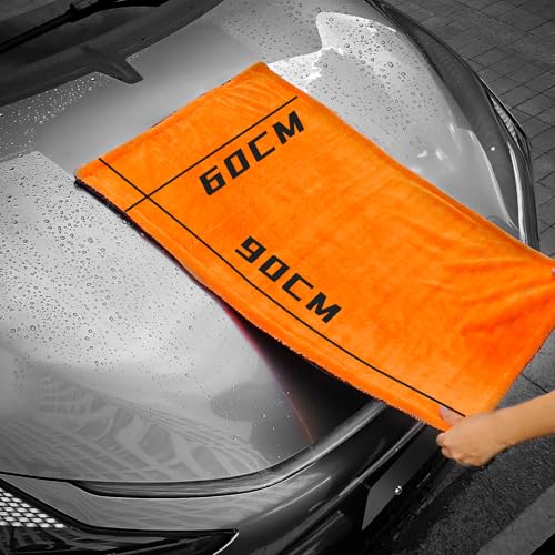 Autreykorn XXL Car Microfibre Cloth (90 x 60 cm) – 1400 GSM Ultra Absorbent Double-Sided Microfibre, for Fast Drying and Streak-free. Perfect for Car, Motorcycle, Boat and Vehicle Detailing