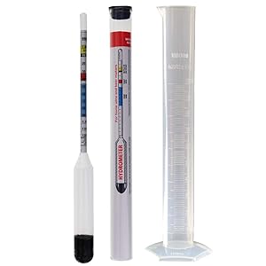 Hydrometer for Wine Making with 100 MM Hydrometer Test Jar - Home Brew Equipment for Wine and Beer Making Testing Kit and Brewing Your Own Homebrew