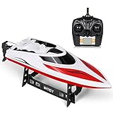 INTEY 1：28 Rc Boats 2.4G Remote Control Boat with 180º Flip Function, LCD Display, Double Hatch Waterproof Racing Boat for Pool & Outdoor Use