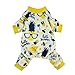 Fitwarm Summer Pineapple Dog Pajamas Pet Clothes Cat Shirts Jumpsuits Apparel Yellow Small