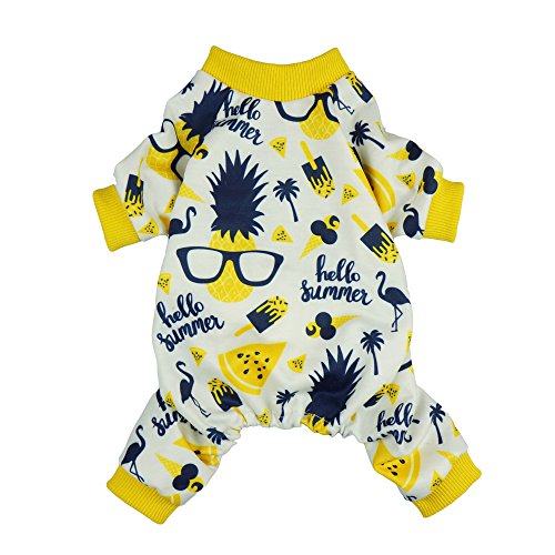 Fitwarm summer pineapple dog pajamas pet clothes cat shirts jumps…