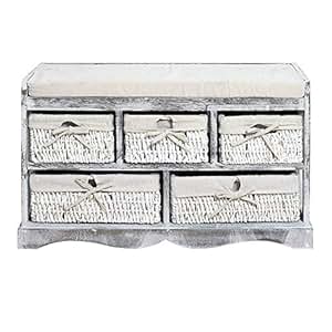 Rebecca Mobili Banco para interior, mueble auxialiar con asiento, 5