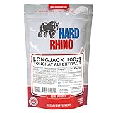 Hard Rhino LongJack Tongkat Ali Eurycoma longifolia 100:1 Powder, 125 Grams (4.4 Oz), Unflavored, Lab-Tested, Scoop Included