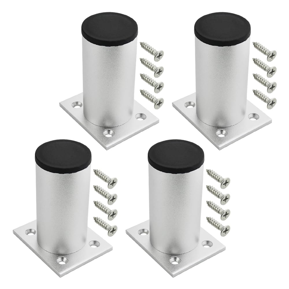 TOVOT 4PCS 8CM Adjustable Legs Round Kitchen Cabinets Legs Aluminium Alloy Furniture Legs Feet for Cabinet Sofa Cupboard