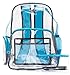 Saucey Chic New! Durable Quality Clear Backpack Blue, Transparent, Free Pencil Case!, See-Through with Adjustable Padded Straps for Work, School, College, Kids and Adults (Blue and Black)