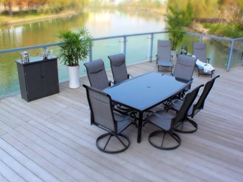 7pc Outdoor Swivel Patio Dining Furniture set with Cover