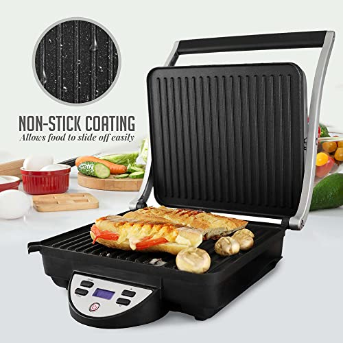 OVENTE Electric Panini Press Sandwich Maker with NonStick Cooking