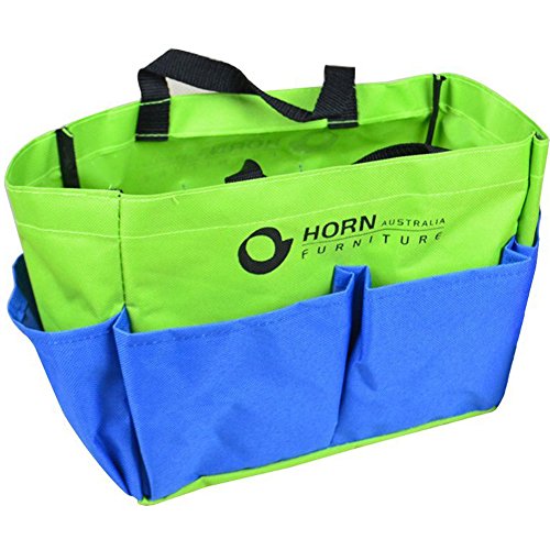 A.B Crew Double-Handled Outdoor Gardening Tool Tote Holder Oxford Bag Organizer Storage Carrier with Deep Pockets (Blue)