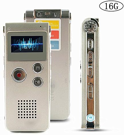 ROCSUN Digital Audio Voice Recorder /Multifunctional Rechargeable Dictaphone/MP3 Music Player- (16GB,Silver)