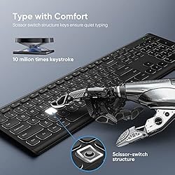 Wireless Keyboard,Qwecfly 2.4Ghz Ultra-Slim