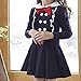 Shouhengda Kid Girls Tops Pullover Long Sleeve Dress Preppy Style Outwear Coat (110(3-4Years), Navy)
