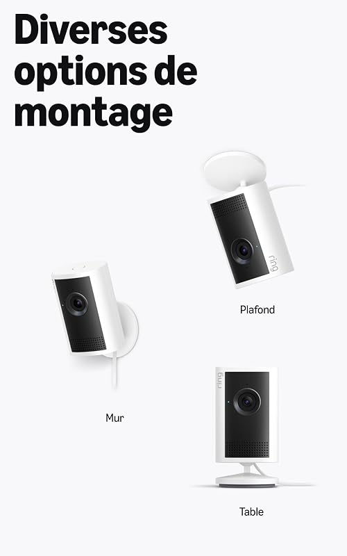 Caméra intérieure Plus (Indoor Camera Plus, nouvelle génération), Caméra de surveillance secteur, Retinal 2K, zoom 4x, cache d'objectif manuel, Essai gratuit de 30 jours d'abonnement Ring