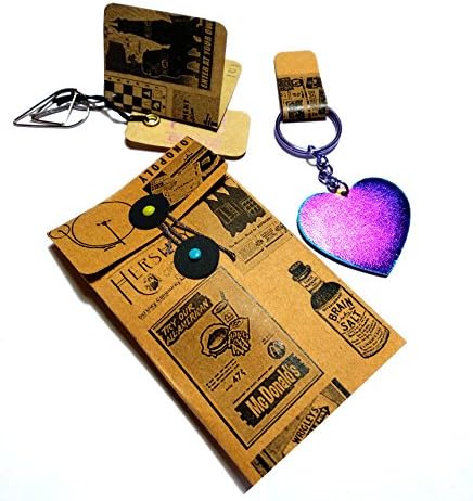 Holograhic Love Heart Metal Enamel Keychain Novelty Key Holder Smooth &amp; Coarse Surface