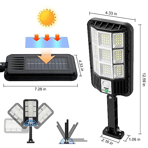 AITERMOND Solar Outdoor Lights Motion Sensor Dusk to Dawn Wall Lamp, IP66 Waterproof Solar Powered Security Flood Light with Remote Control for Yard, Garden, Garage (1 Pack)