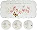 Lenox 827909 Butterfly Meadow Sentiment 4pc Hors D'Oeuvres Tray with Dipping Bowls, White