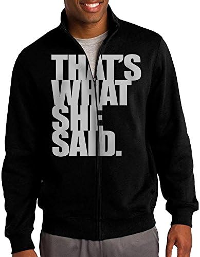 Men's Thats What She Said Solid Stand Collar Zipper Jacket Size L