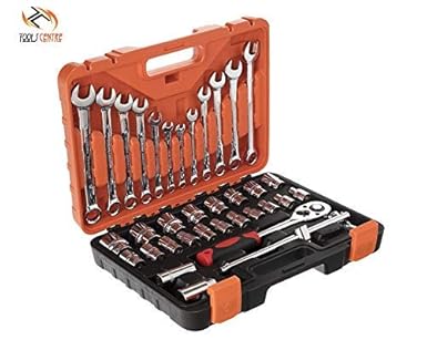 ToolsCentre Professional Socket Ratchet Combination Spanner Set Universal Wrench Automobile Repair Tools Kit Pack of 37 Pcs